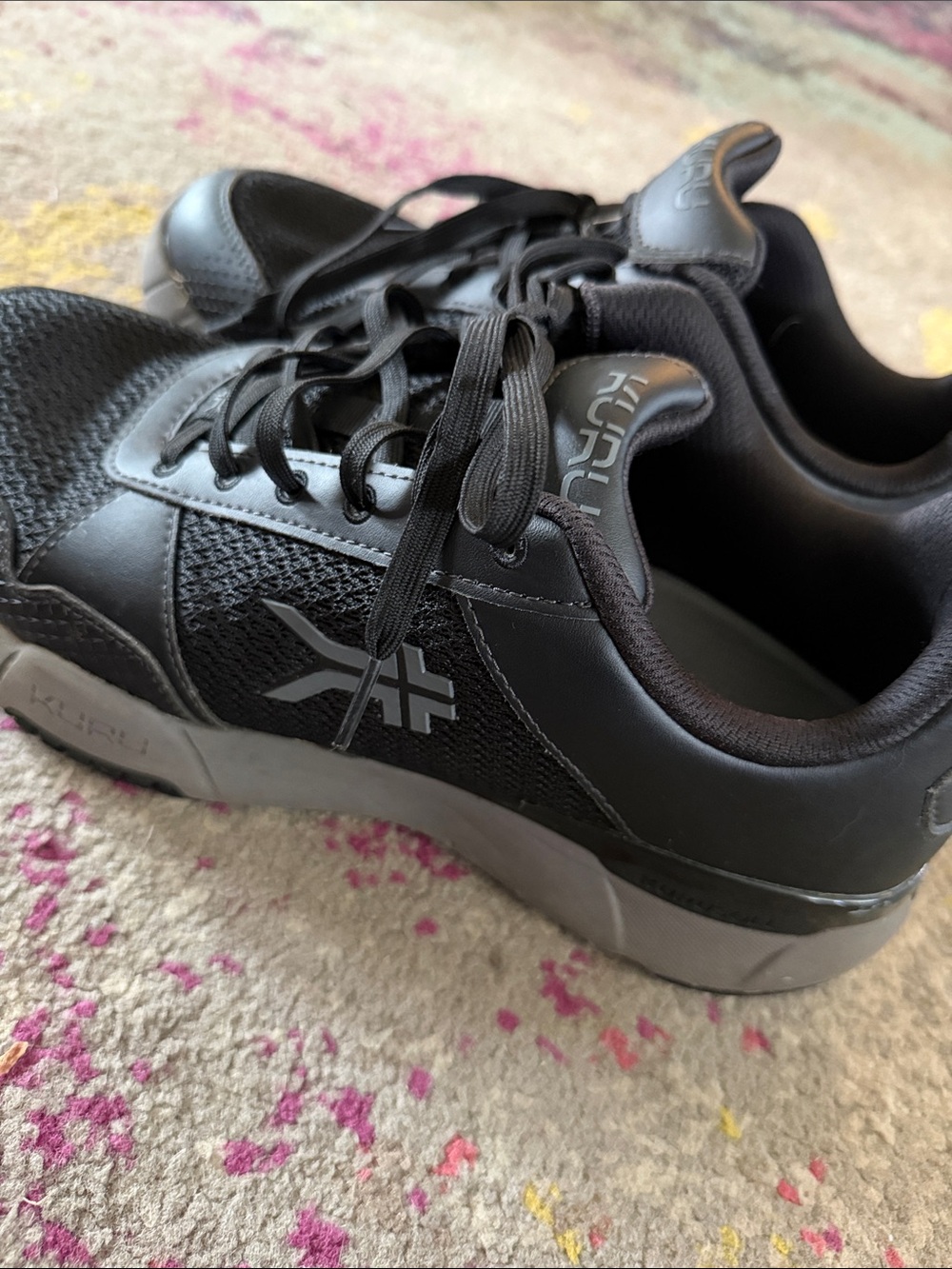 KURU Men's Black and Gray Athletic Sneakers men’s 11.5 wide